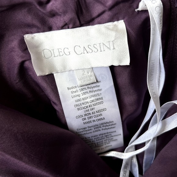 oleg cassini strapless purple prom formal dress - Picture 4 of 4